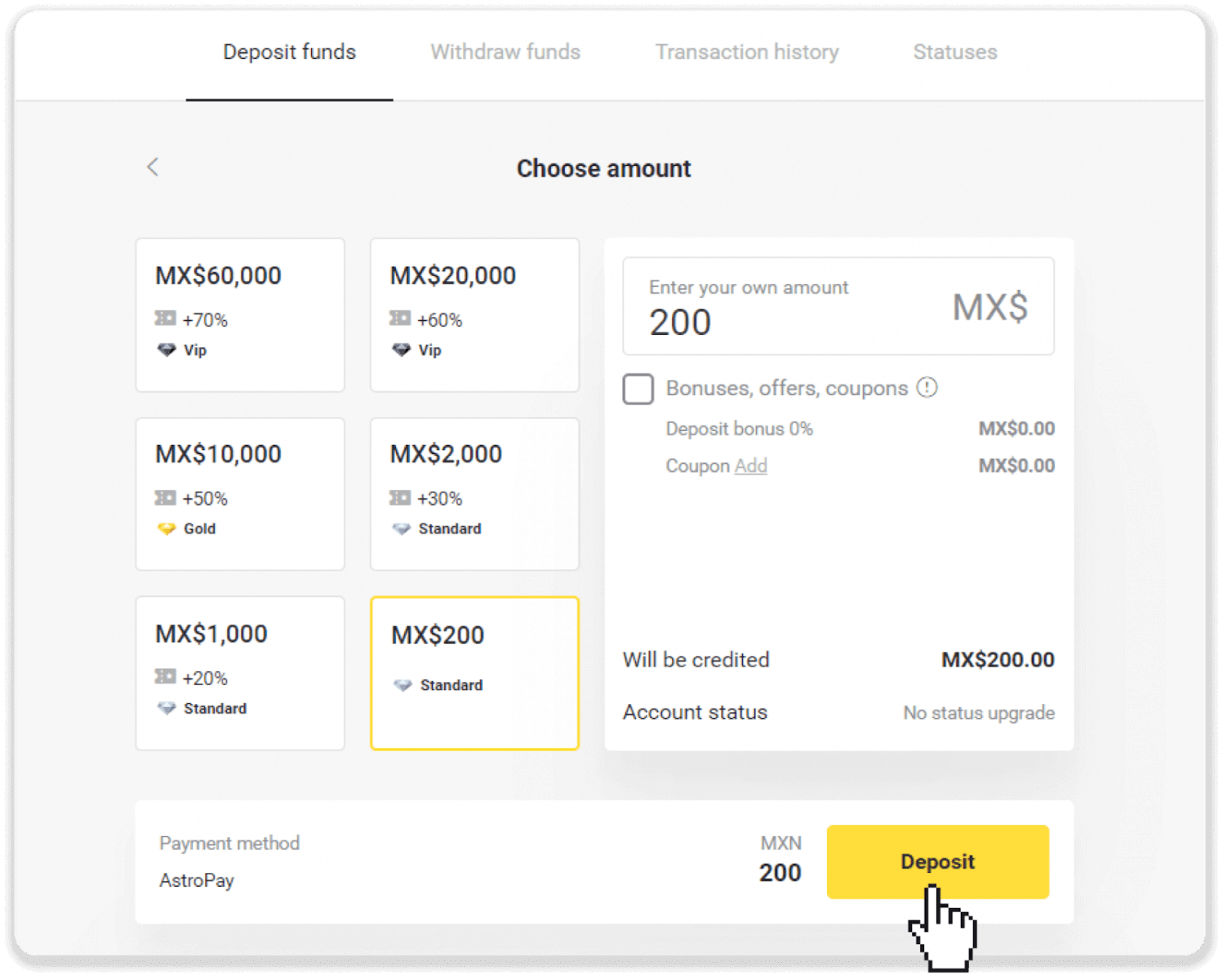 Setor Dana di Binomo melalui Kartu AstroPay